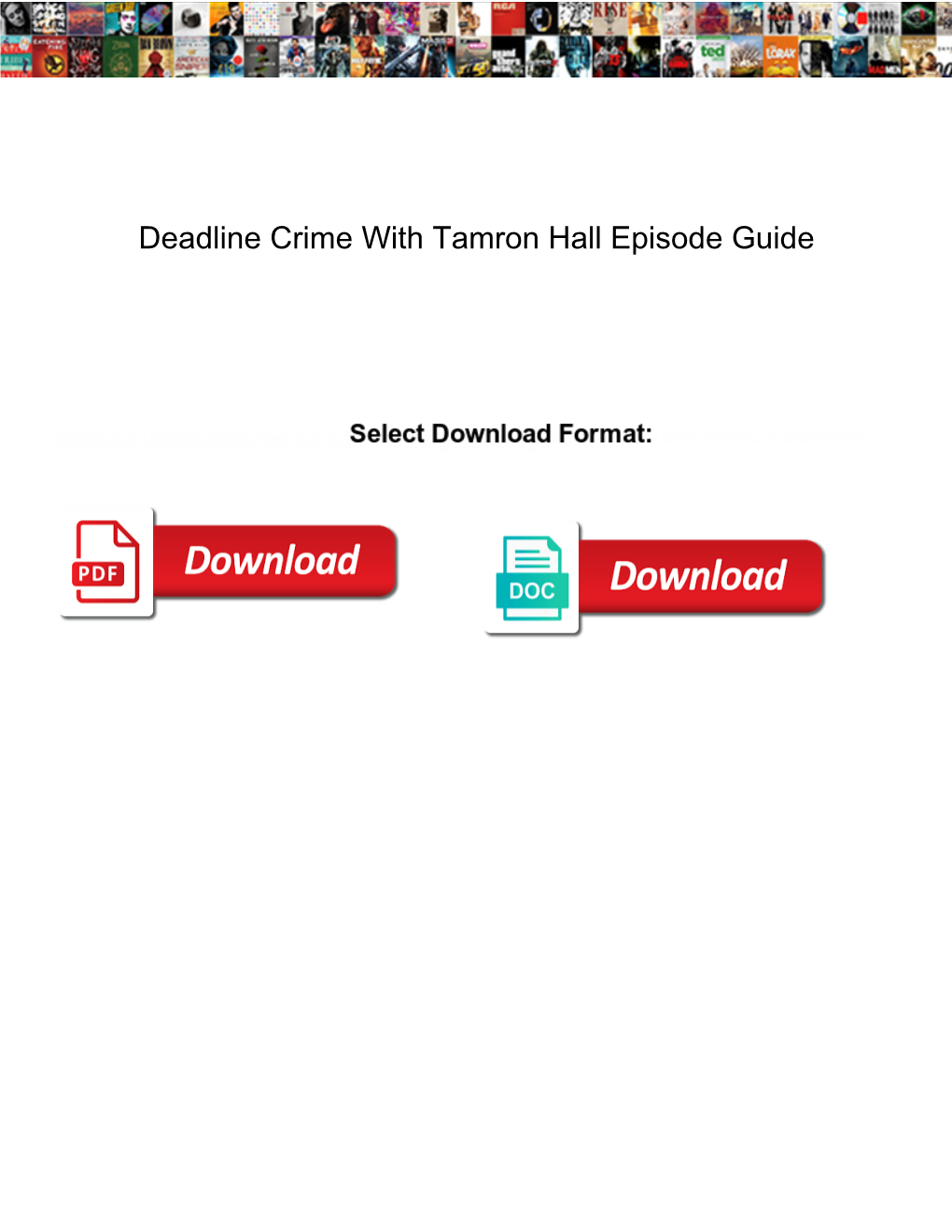 Deadline Crime with Tamron Hall Episode Guide