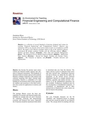 Financial Engineering and Computational Finance with R Rmetrics Built 221.10065