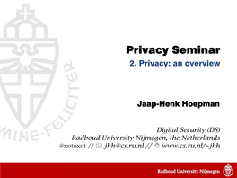 Privacy Seminar 2