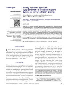 Chediak‑Higashi Syndrome in Three Indian Siblings