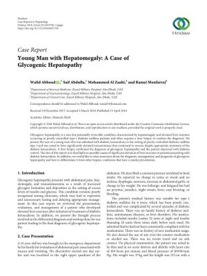 Case Report Young Man with Hepatomegaly: a Case of Glycogenic Hepatopathy