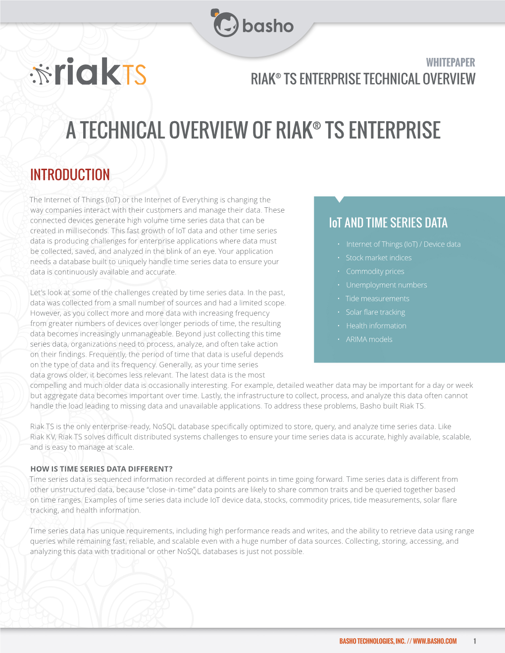 A Technical Overview of Riak® Ts Enterprise