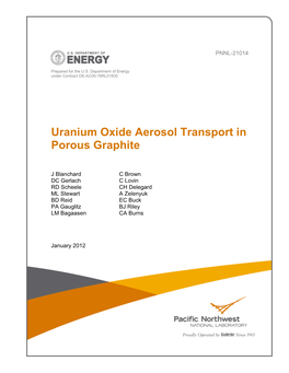 Uranium Oxide Aerosol Transport in Porous Graphite