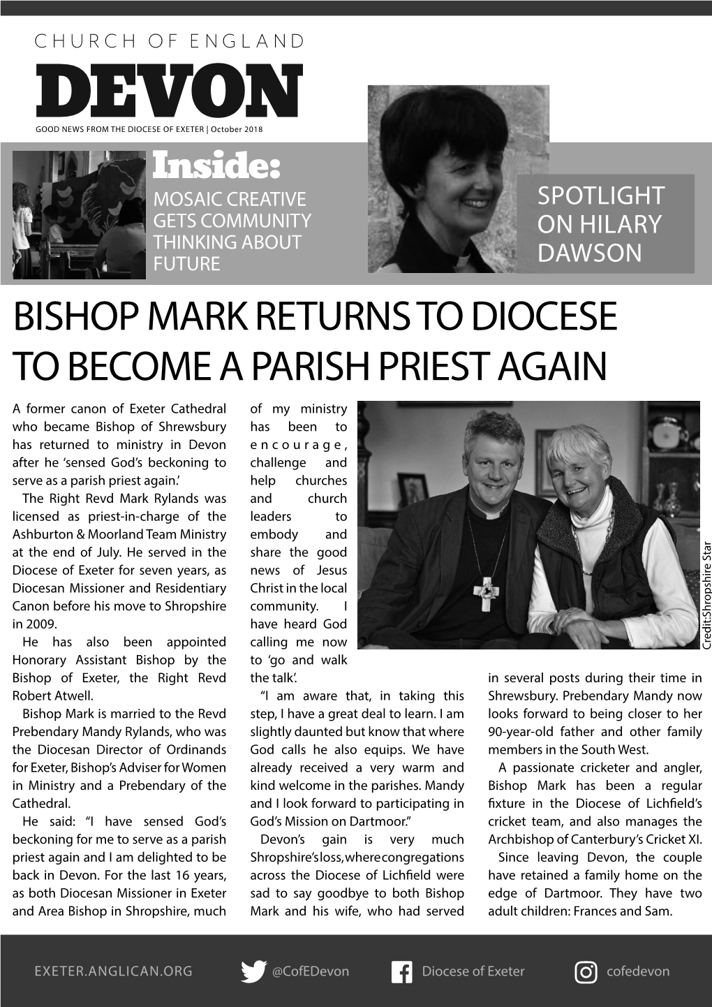 Bishop Mark Returns to Diocese to Become a Parish Priest Again