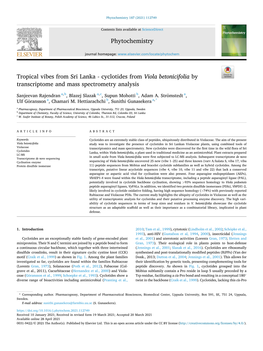 Cyclotides from Viola Betonicifolia by Transcriptome and Mass Spectrometry Analysis