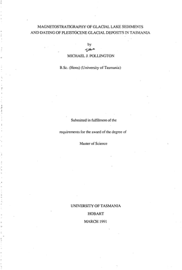 Magnetostratigraphy of Glacial Lake Sediments and Dating of Pleistocene Glacial Deposits in Tasmania