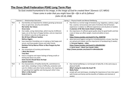 The Dove Shell Federation PSHE Long Term Plan