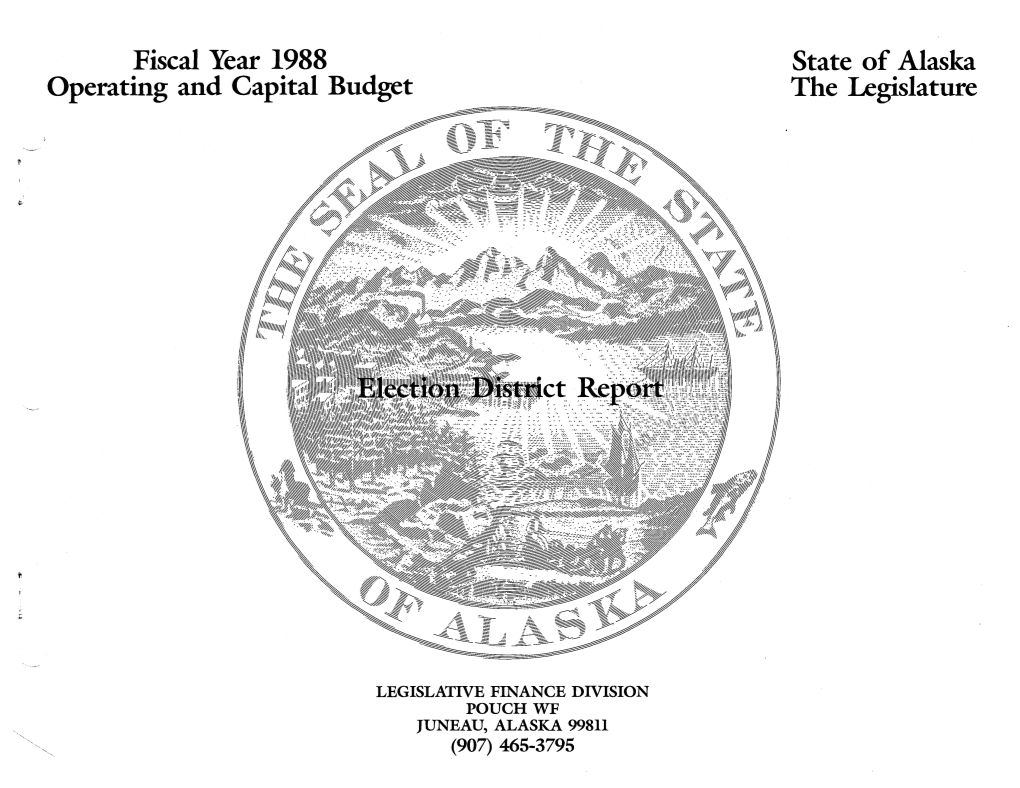 Fiscal Year 1988 Operating and Capital Budget State of Alaska The