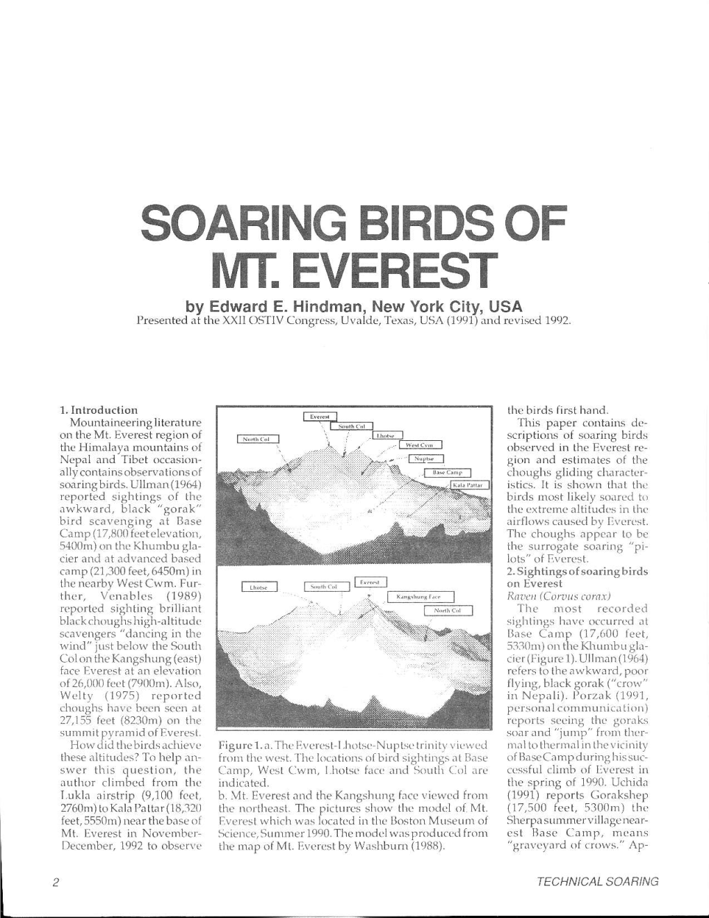 Page 1 SOARING BIRDS of MT. EVEREST by Edward E. Hindman