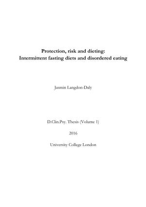 Intermittent Fasting Diets and Disordered Eating