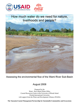 Assessing the Environmental Flow of the Wami River Sub-Basin