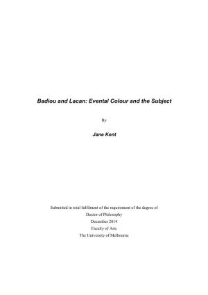 Badiou and Lacan: Evental Colour and the Subject