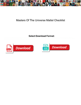 Masters of the Universe Mattel Checklist