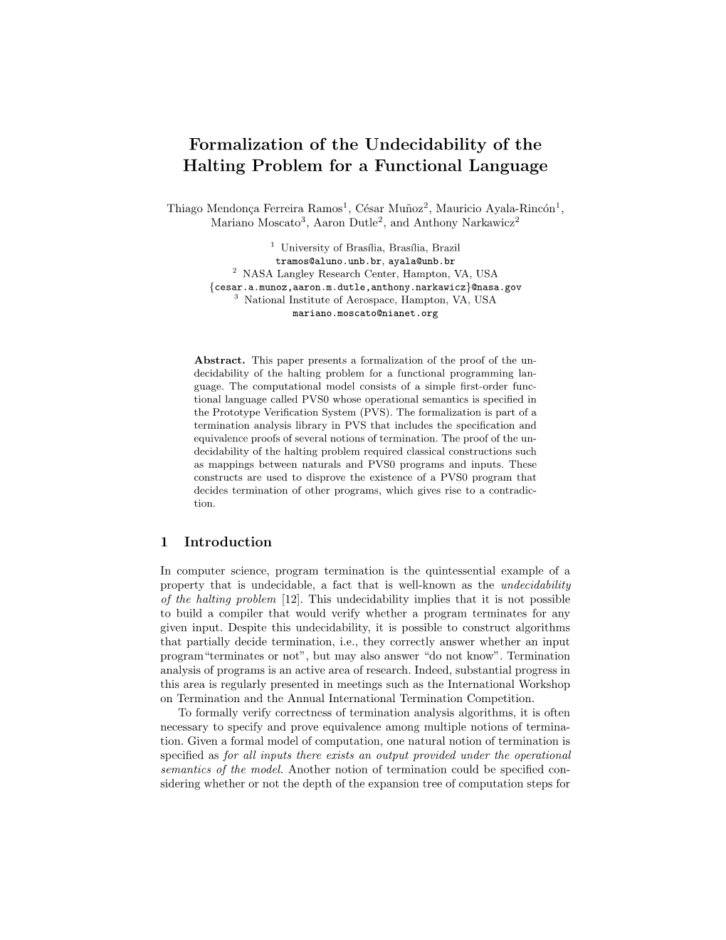 Formalization of the Undecidability of the Halting Problem for a Functional Language