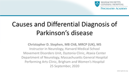 Causes and Differential Diagnosis of Parkinson's Disease