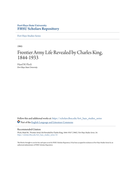 Frontier Army Life Revealed by Charles King, 1844-1933 Hazel M