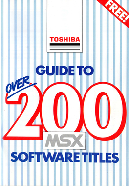 TOSHIBA Welcome to the High-Tech World of MSX
