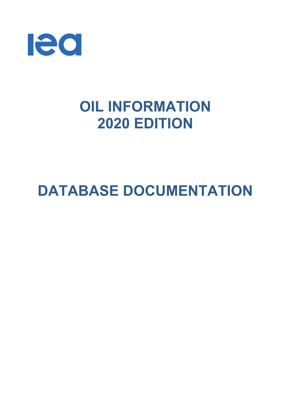 Oil Information 2020 Edition Database Documentation