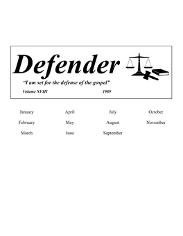 Defender, Vol. XVIII, 1989