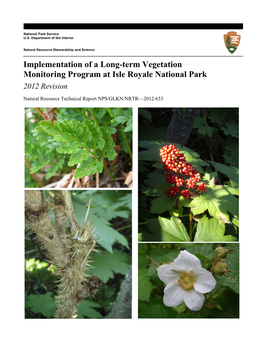 Implementation of a Long-Term Vegetation Monitoring Program at Isle Royale National Park 2012 Revision