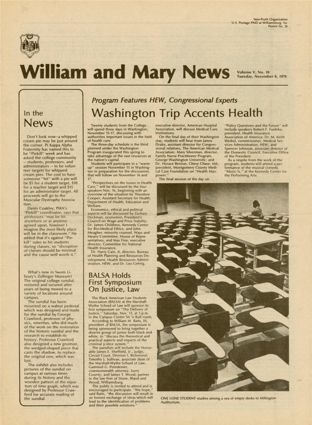 William and Mary News Volume V, No. 10