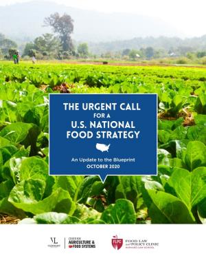 The Urgent Call U.S. National Food Strategy