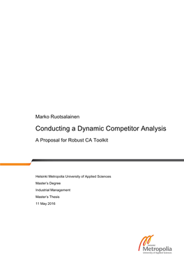 Conducting a Dynamic Competitor Analysis