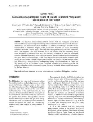 Contrasting Morphological Trends of Islands in Central Philippines: Speculation on Their Origin