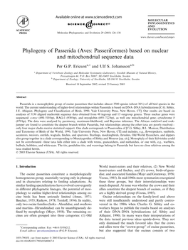 Based on Nuclear and Mitochondrial Sequence Data