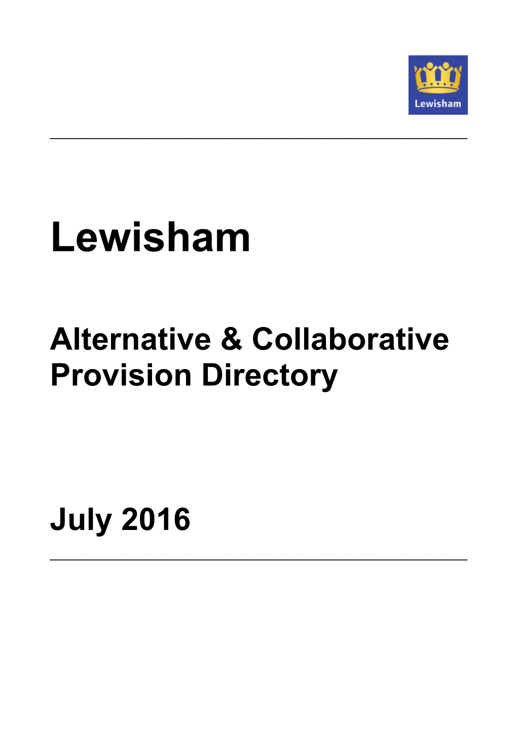 Lewisham Alternative Provisions Directory