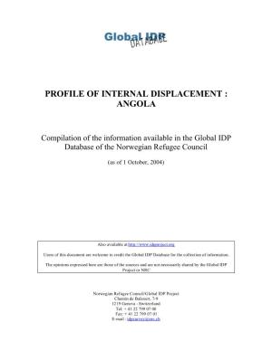 Profile of Internal Displacement : Angola