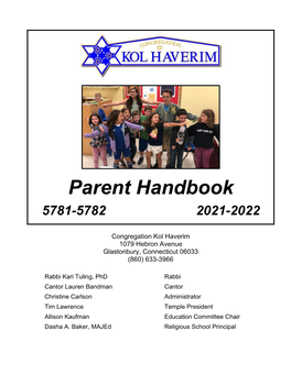 Revised 2021-2022 Parent Handbook