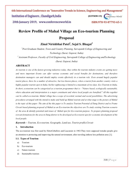 Review Profile of Mahal Village an Eco-Tourism Planning Proposal