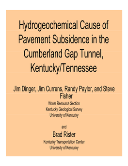 Hydrogeochemical Cause of Y G Pavement Subsidence in The