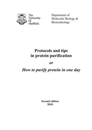 Protocols and Tips in Protein Purification