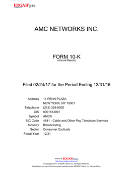 Amc Networks Inc