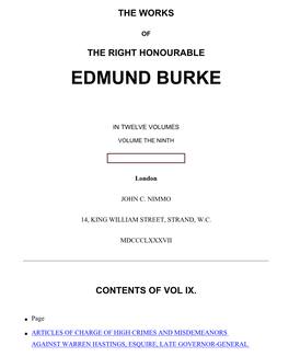 Burke's Writings and Speeches, Volume the Ninth, by Edmund Burke