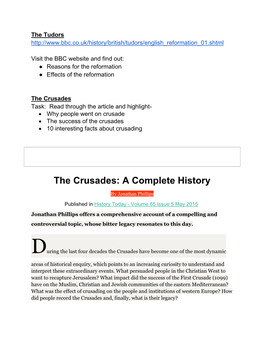 The Crusades: a Complete History by Jonathan Phillips