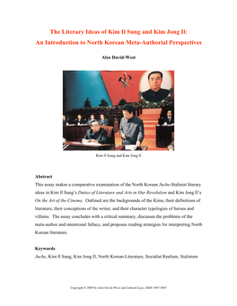 The Literary Ideas of Kim Il Sung and Kim Jong Il