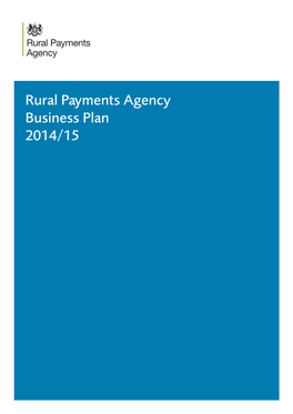 Rural Payments Agency Business Plan 2014/15