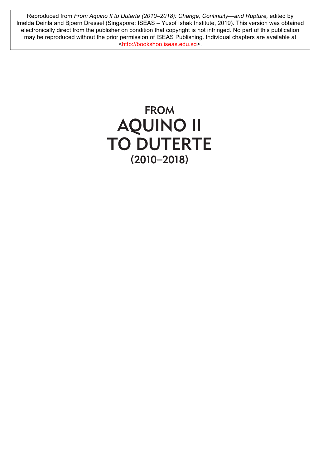 Reproduced from from Aquino II to Duterte (2010–2018)