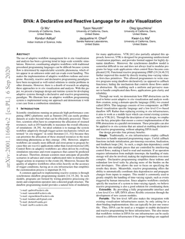 Arxiv:2001.11604V2 [Cs.PL] 6 Sep 2020 of Trigger Conditions, Having an in Situ Infrastructure That Simpliﬁes Results They Desire