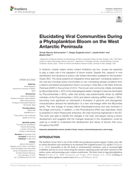 Elucidating Viral Communities During a Phytoplankton Bloom on the West Antarctic Peninsula