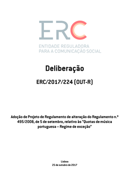 Deliberação ERC/2017/224 (OUT-R)