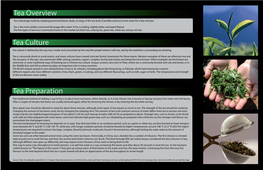 Tea Culture Tea Overview Tea Preparation