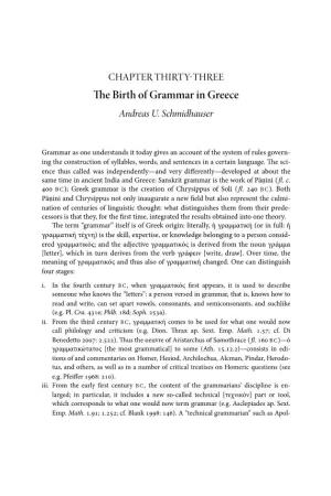 The Birth of Grammar in Greece 3