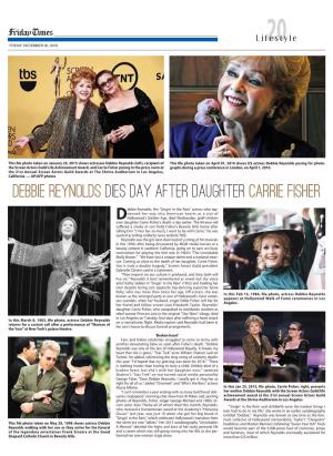 Debbie Reynolds Dies Day After Daughter Carrie Fisher