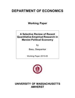 A Selective Review of Recent Quantitative Empirical Research in Marxist Political Economy