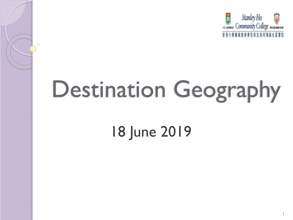 Destination Geography