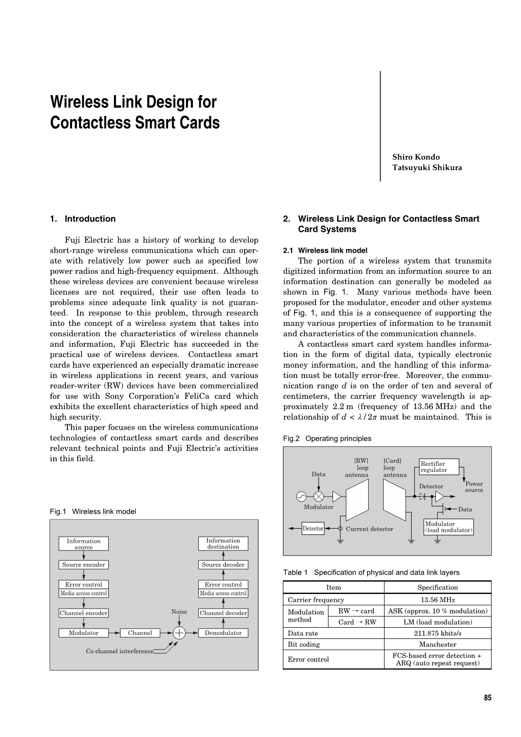 Wireless Link Design for Contactless Smart Cards
